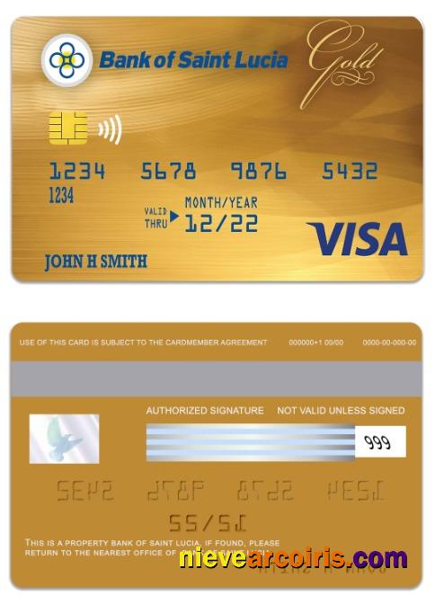 Saint Lucia Bank of Saint Lucia visa gold card